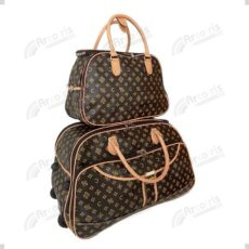 Kit Bolsas Viagem Mala Com Rodinhas E Bolsa de Mão Couro Sintético Cod. via 289
