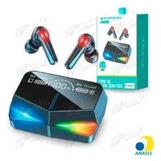Fone de Ouvido Bluetooth Gamer 5.3 com Display e Led RGB - ST-160A