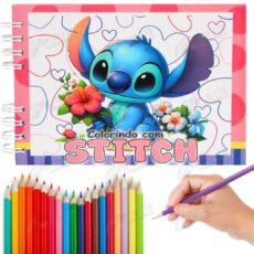 Livro De Colorir 50 Folhas Caderno De Desenho Lilo Stitch