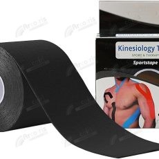 Kinesio Tape Fita Bandagem Preta Elástica Adesiva
