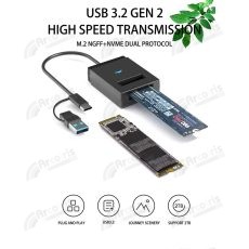 Adaptador SSD M.2 NGFF/NVMe USB 3.2 Gen 2 até 5TB