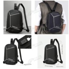 Mochila rígida tipo tiracolo com porta USB e trava com senha